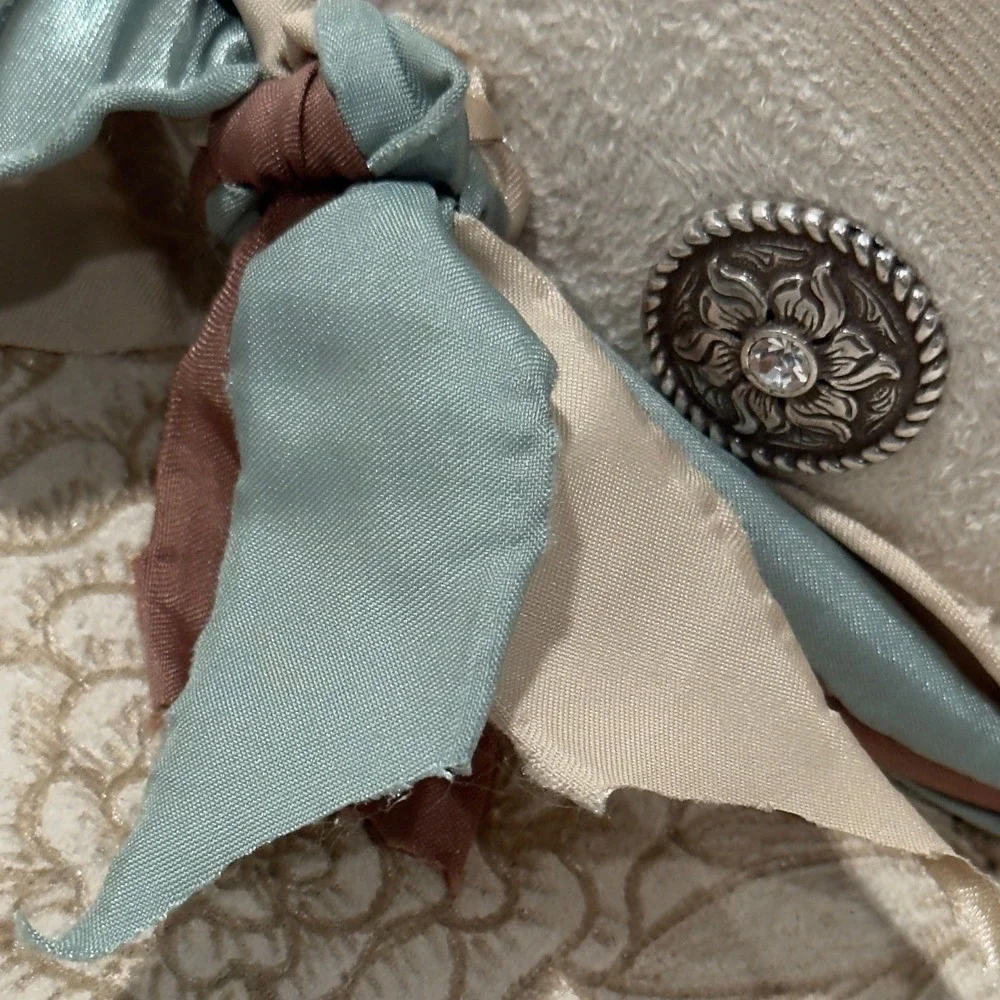 Divine Babe Co Still The One Wide Brim Fedora Hat Cream Floral Burned Feather M